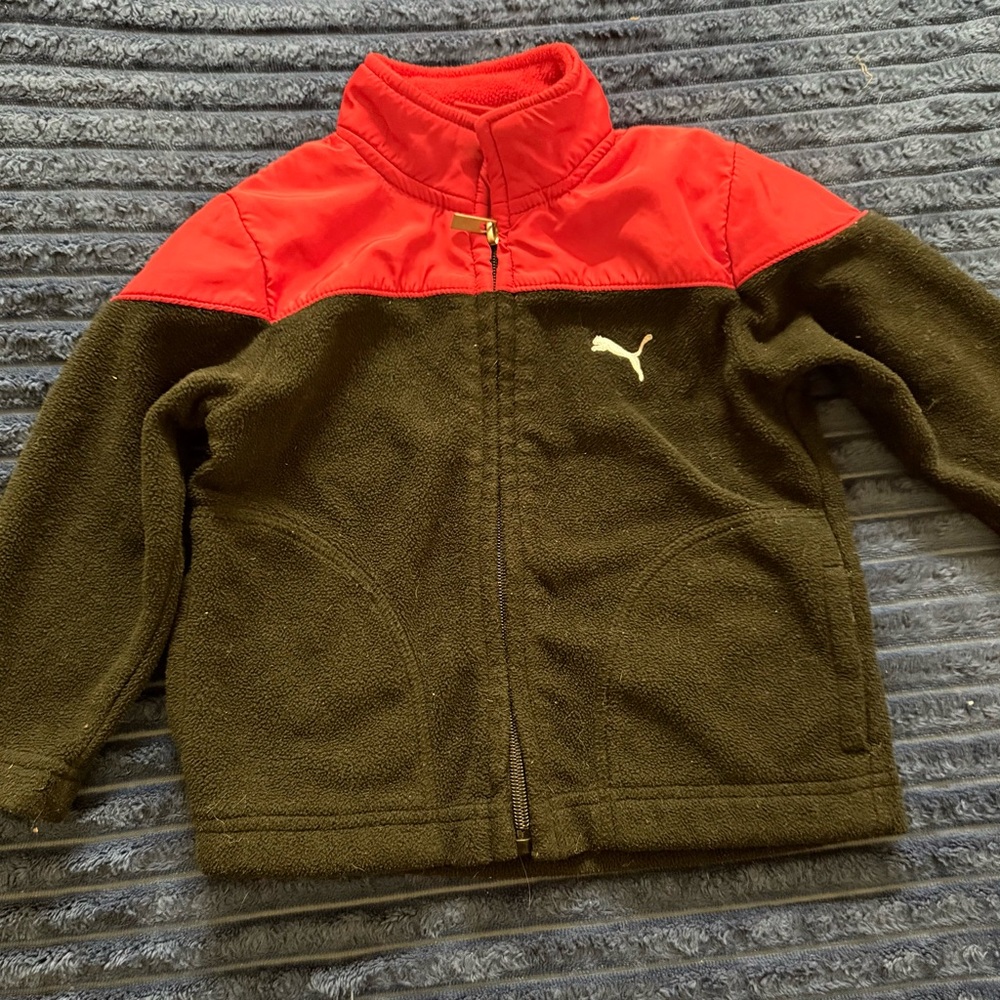 Puma Kids Two-Tone Red and Black Jacket